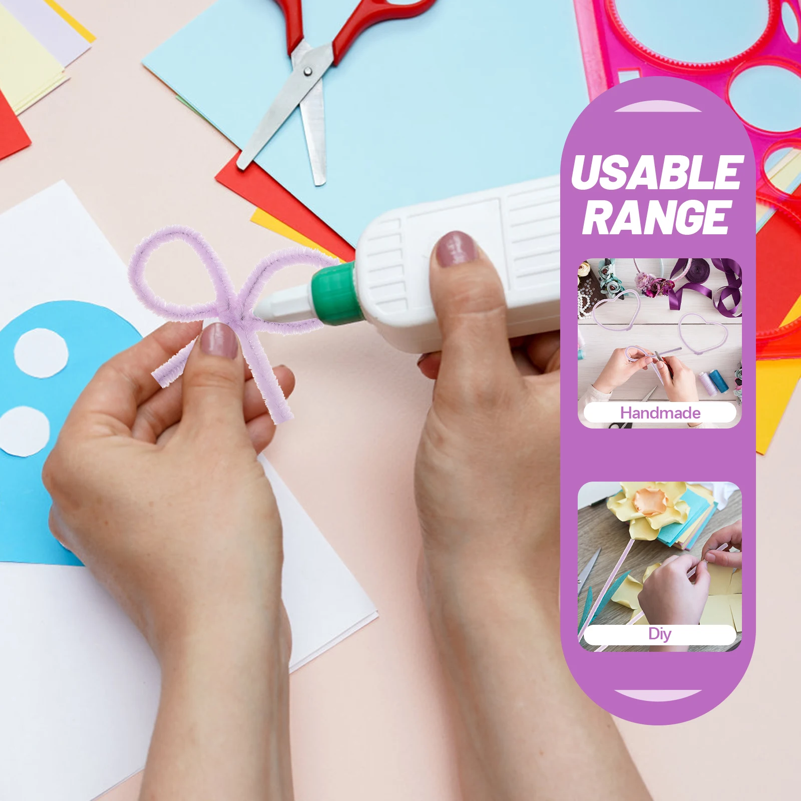 

100 шт. поворотные палочки, легко формованные стержни для рукоделия для школы, детская программа, светло-фиолетовые наборы для творческого искусства