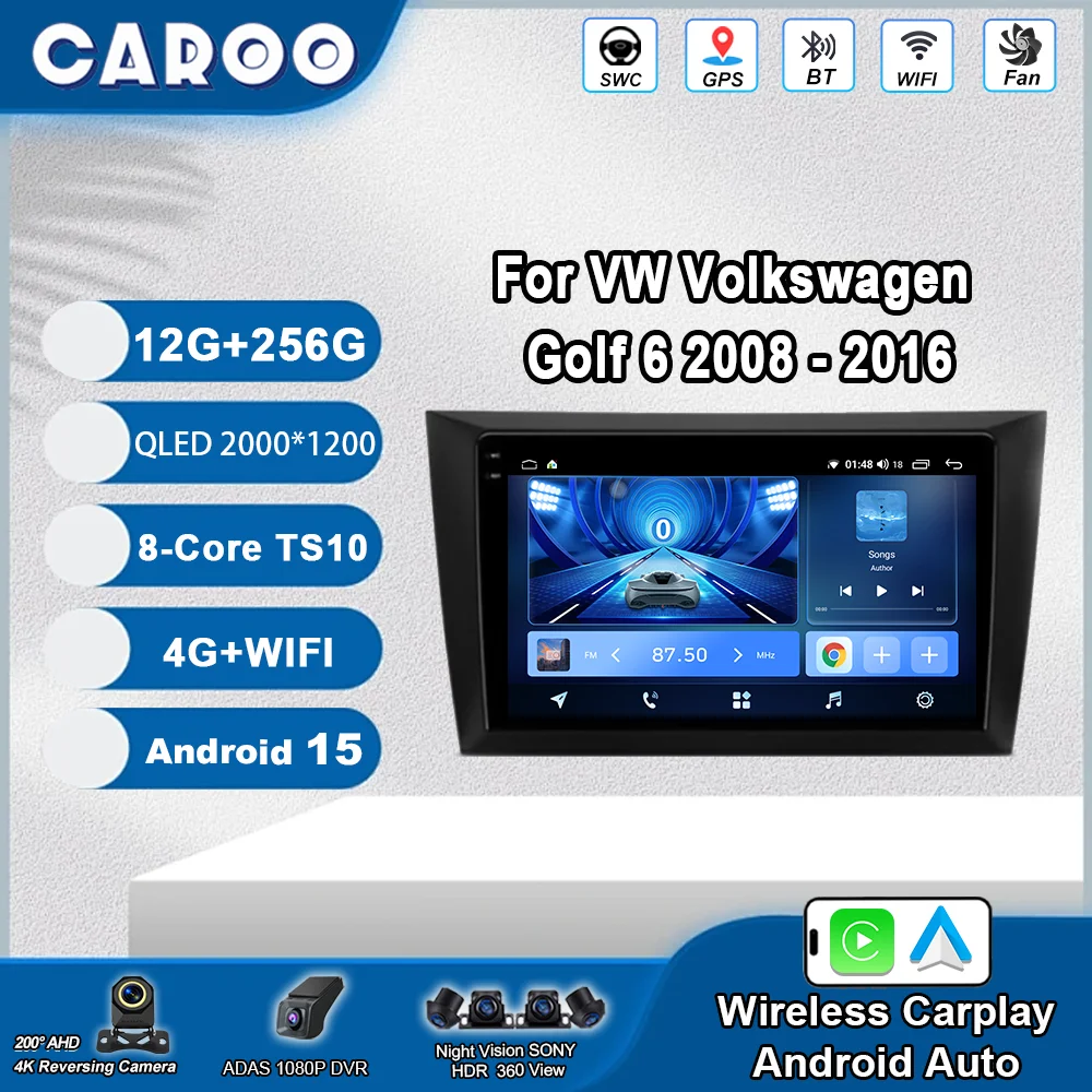 

Android 15 Car DVD For VW Volkswagen Golf 6 2008 -2016 Auto Radio Multimedia Video Player Navigation Stereo GPS Touch Screen 4G