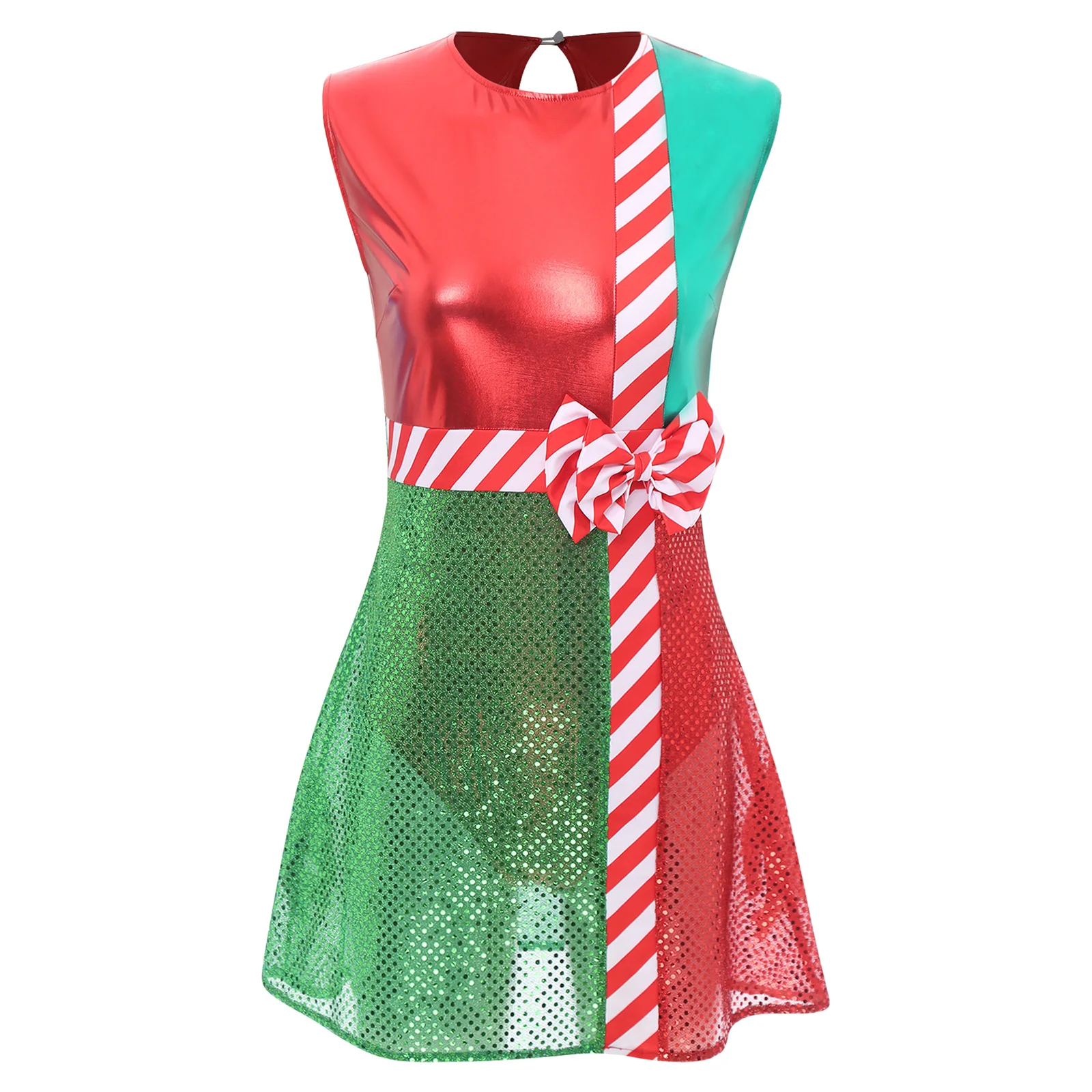 Ladies Miss Santa Christmas Cosplay Costume New Year Ball Gown Shiny Tutu Dance Dress Festival Cocktail Party Dresses Xmas Gift