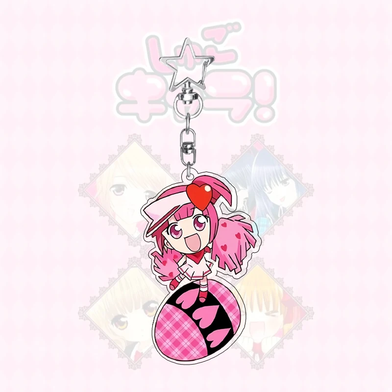 Kawaii Shugo Chara Anime Figuur Acryl Sleutelhanger Girly Hart Cartoon Leuke Hinamori Amu Ei Sleutelhanger Charm Studenten Geschenken Speelgoed