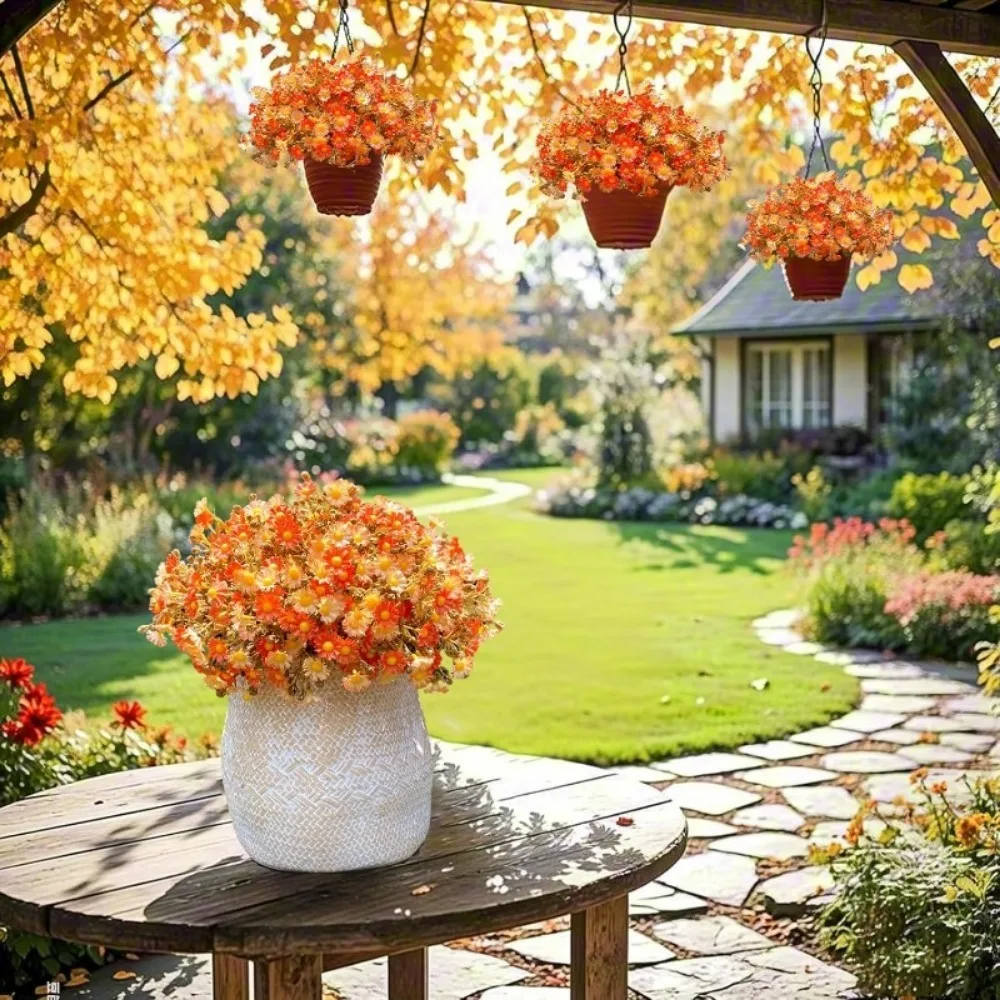 33 cm künstliche Gänseblümchen-Blume, gefälschter Seidenstrauß für Zuhause, Raumdekoration, Party, Garten, Hochzeit, Weihnachtsdekoration, DIY-Kranz-Zubehör – Detail 5