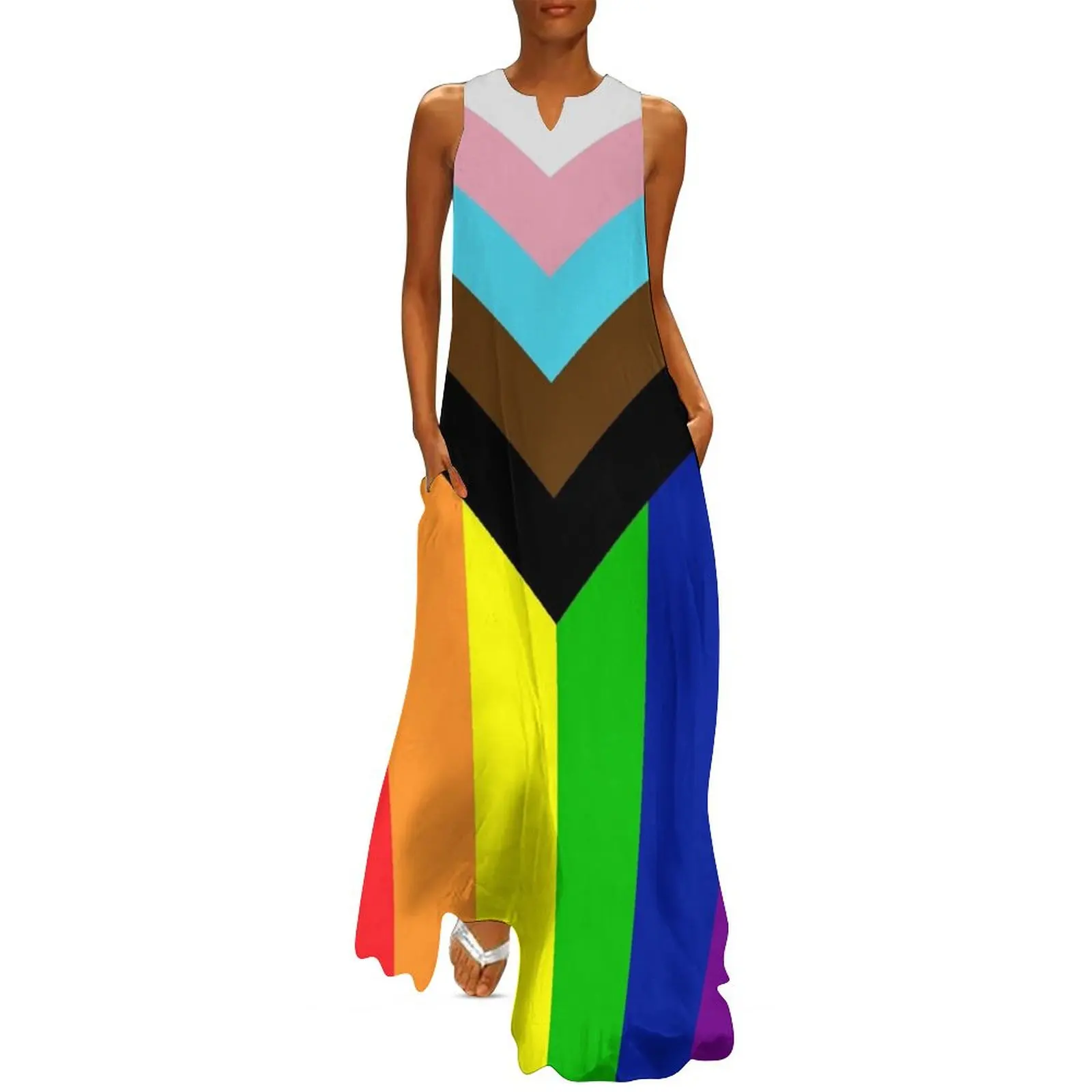 Progressieve Rainbow Flag Pride lange jurk Dames avondjurk Damesjurk Kleding dameskleding