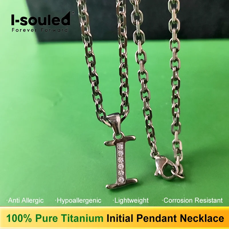 

Гипоаллергенное титановое колье с буквой I и цирконием, изящное колье-подвеска для женщин, безопасный подарок для чувствительной кожи