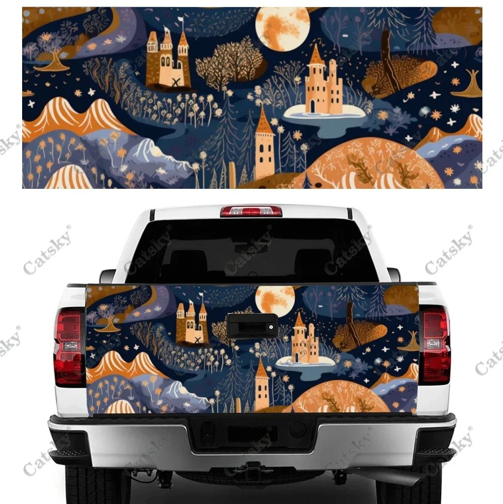 A Colorful Landscape Mountains Truck Tailgate Wrap Professional Grade Material Universal Fit for Full Size Trucks Weatherproof