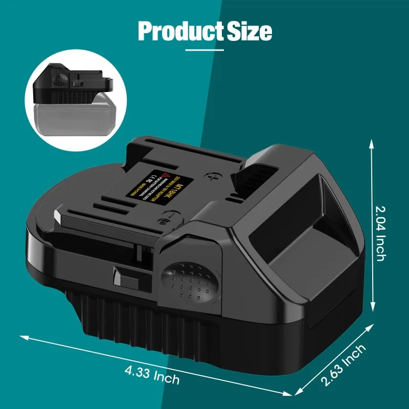 Adapter baterii ALASICKA MT18HK do akumulatorów litowo-jonowych Makita 18V, umożliwiający prace z elektronarzędziami litowo-jonowymi Hitachi/Hikoki 18V — zdjęcie produktu 6