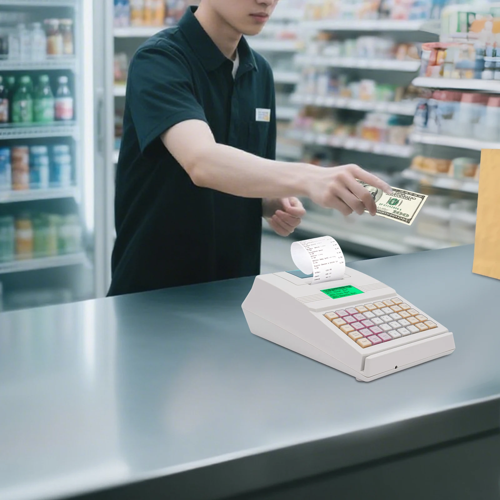 

M700 Menu Based Control System Cash Register, Easy To Use POS System With LCD Display, For Cafe Kiosk Small Business