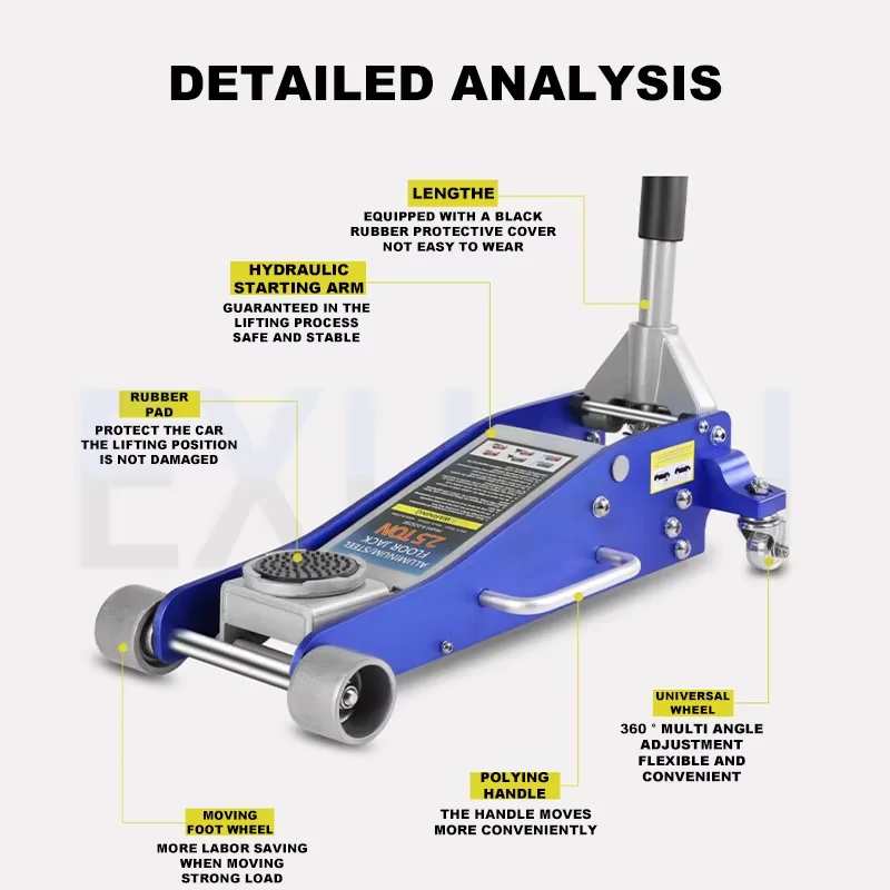 

Automotive Aluminum Alloy Horizontal Hydraulic Jack Tire Replacement Auto Repair Lifting Jack Car SUV Off road Vehicle Aluminum