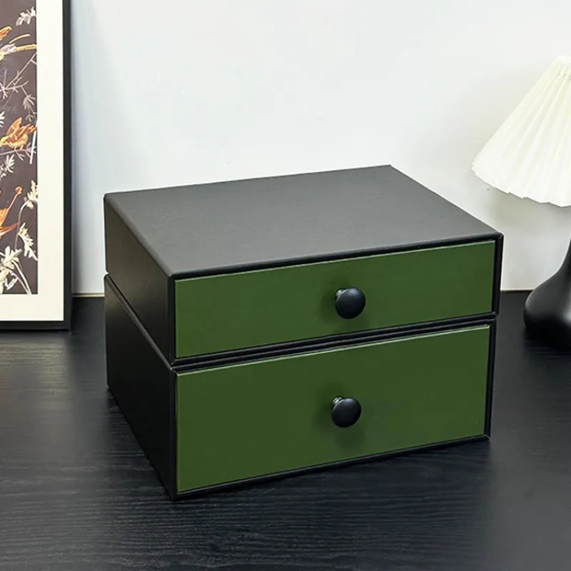 

Entry Entrance Drawer Storage Box High-grade Leather Desktop Mask Sundries Sorting Boxes Shelf Ornament Makeup Organizer