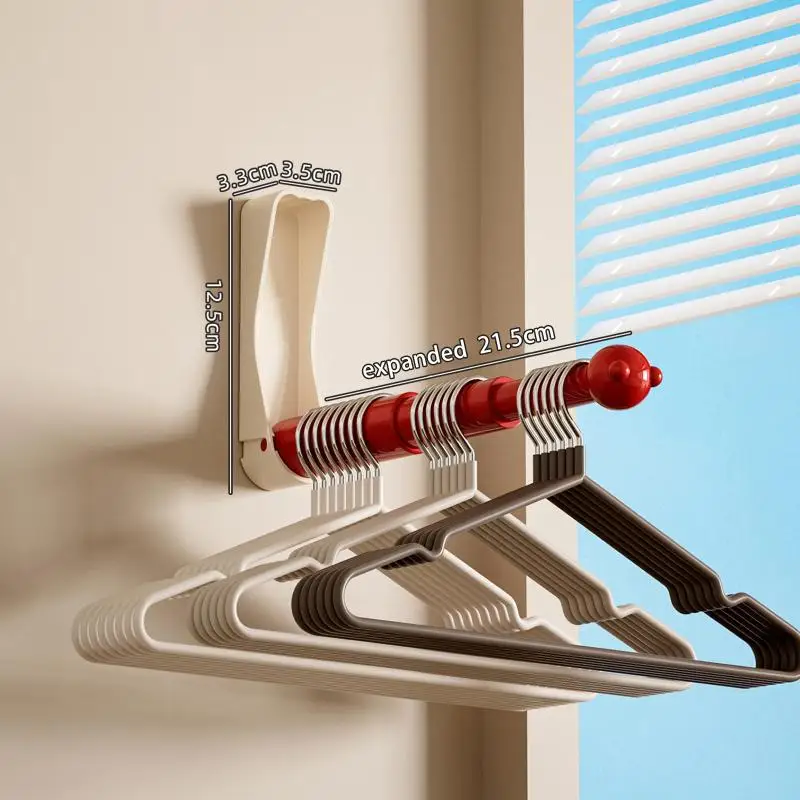 Easy Install No Drill Clothes Hanger Organizer Space Saver 360 Rotating Rack for Home Balcony Wardrobe Storage