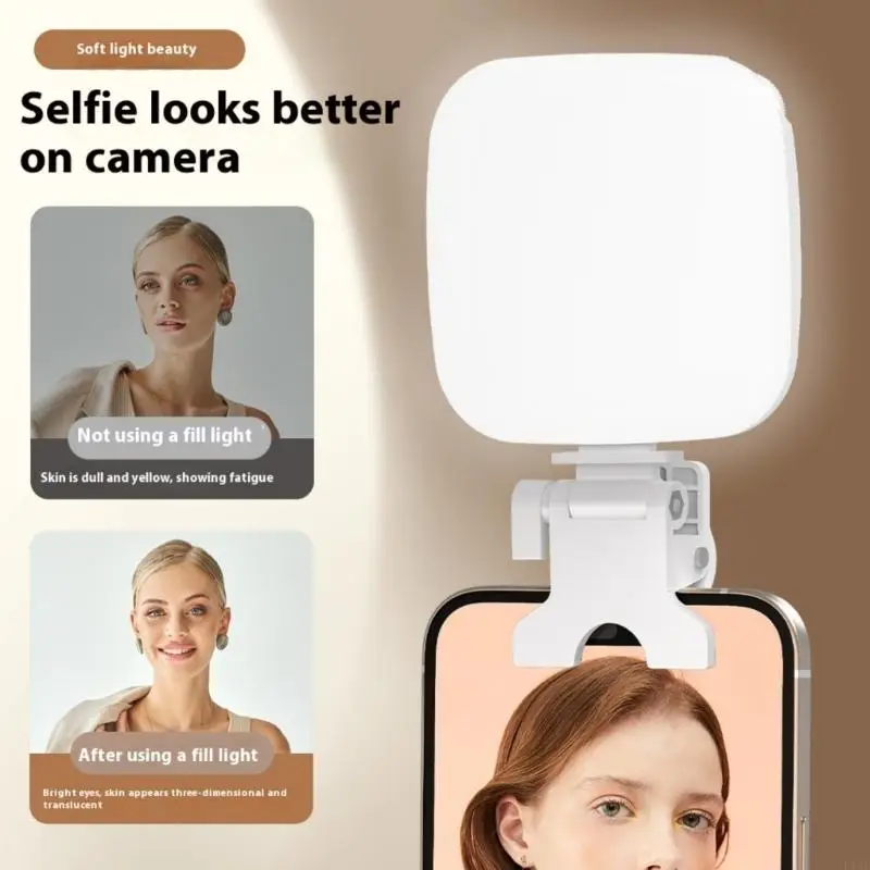 Miniature Rechargeable Camera Light Dimmable Warm Cool Tone Phone Mount Accessory F19E
