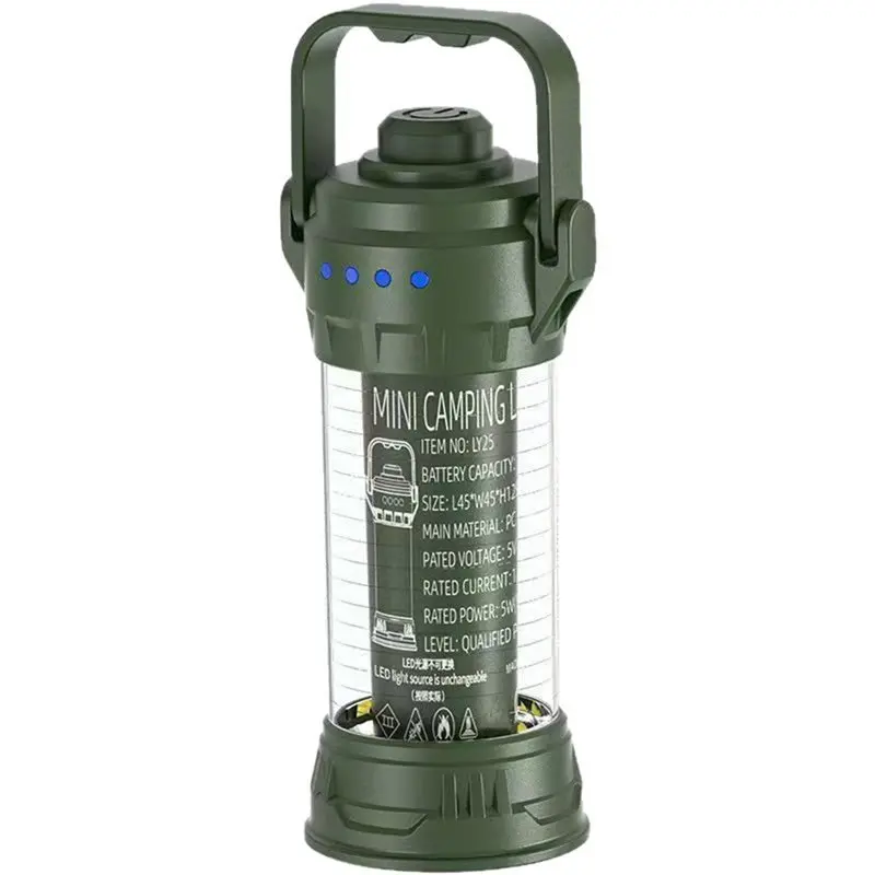 ABAE-LED 3 Colors 6 Modes USB Rechargeable 2-In-1 Camping Lantern Flashlight Portable Outdoor Emergency Light