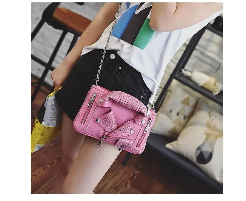 Designer Women Messenger Bags Mini Black Jacket Bag Handbags Pink Shoulder Bag Chain Crossbody Bags Sac A Main Femme De Marque