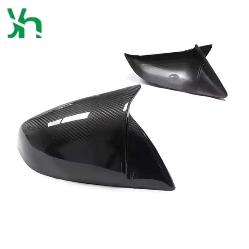 مناسبة لـ Tesla Model S Deluxe غطاء مرآة من ألياف الكربون الجافة الخارجية مكون من قطعتين