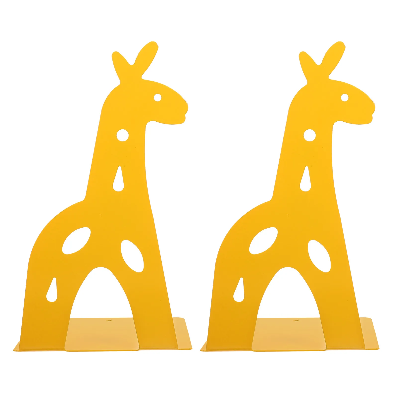 1Pair Creative Deer Shape Metal Bookends Long Neck Giraffe Organizer for Office School Book Supports Shelf Nonskid Stand