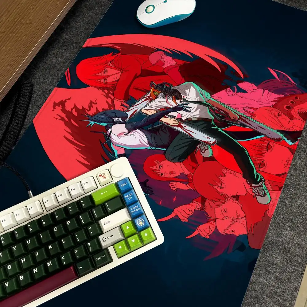 C-Chainsaw Man The Movie Reze Arc Mauspad Xxl Computer Große rutschfeste Gamer-Tastatur 90x40cm Art Design HD Schreibtischunterlage