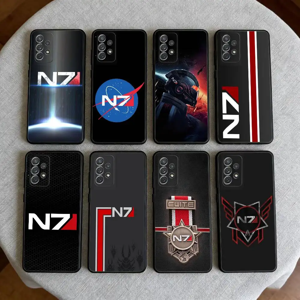 Чехол для телефона Game N7 M-Mass Effect для Samsung Galaxy A73, A72, A71, A70, A53, A52, A51, мягкий силиконовый чехол черного цвета.