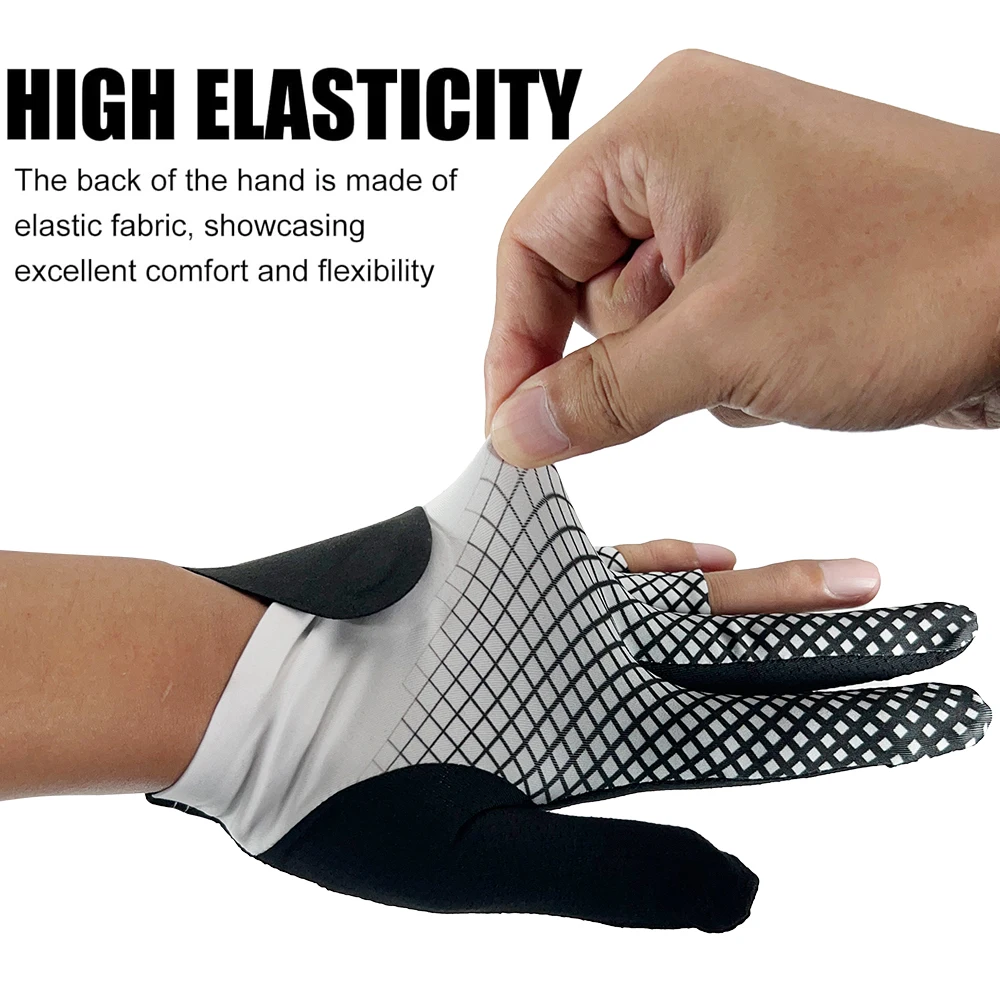 OZZOMM 1PCS Pro Billiard Gloves - Breathable 3-Finger Design, Quick-Dry for Snooker & Pool, Adjustable Sizes for Men & Women