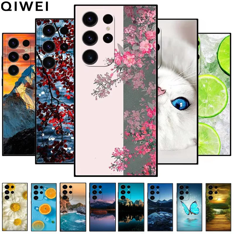 For Samsung S25 Ultra 5G Case Lovely Flower Printed Cover Phone Cases for Samsung Galaxy S25 Ultra S 25 Plus Silicon Soft Shells