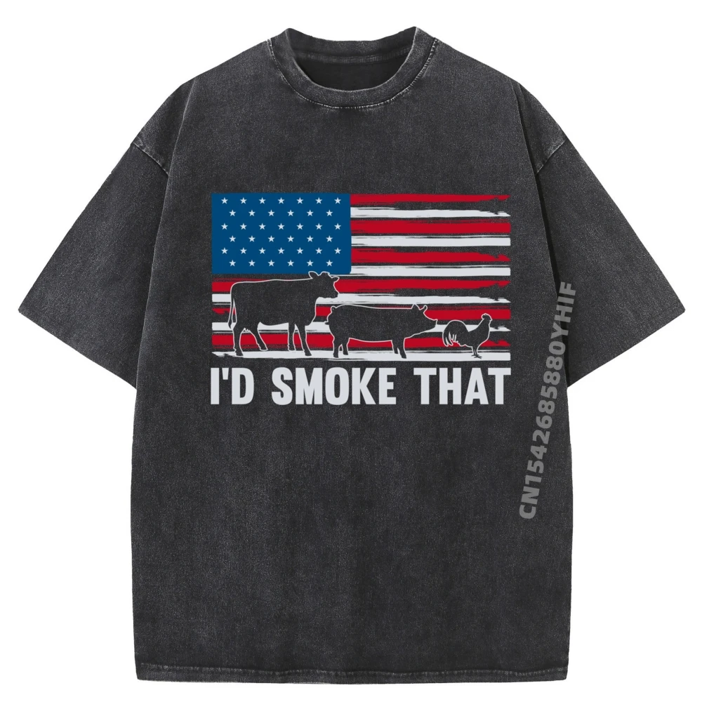 

Классические мужские футболки с изображением «ID Smoke That Patriotic Bbq», футболки с рисунком, потертые футболки в стиле ретро, мужские повседневные модные топы
