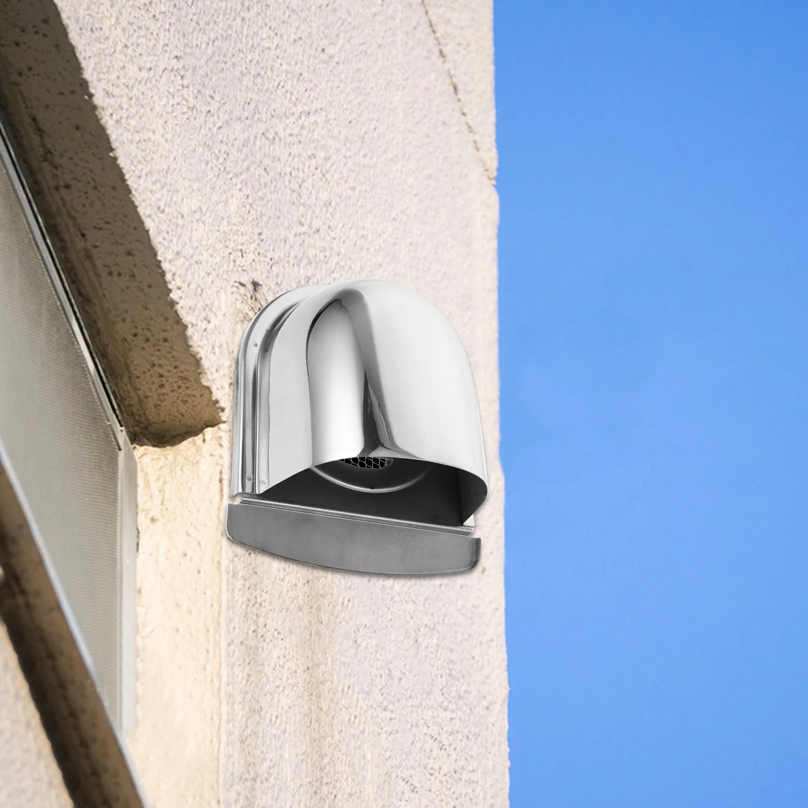 

Stainless Steel U Shaped Exhaust Vent Cover Wall Ventilation Fresh Air Intake Rainproof Hood Cap Stainless Steel Air Vents Cover