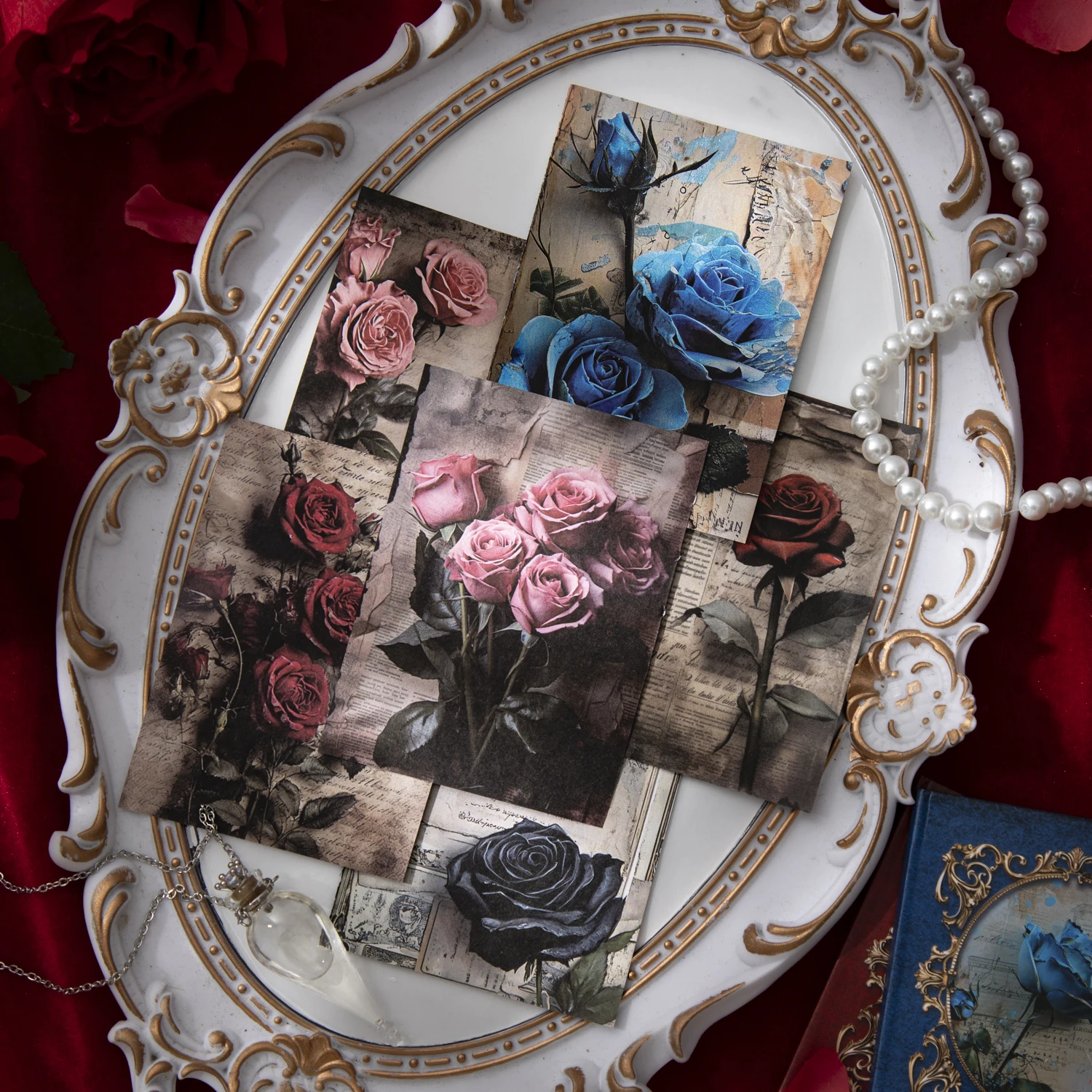 

Письмо из розы серии, винтажный цветок, пейзаж, материал, бумага, креативный DIY мусорный журнал, коллаж, канцелярские принадлежности для скрапбукинга