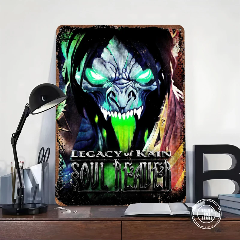 Legacy of Kain Soul Reaver Artwork Tin Poster Customized Wall Art Retro Vintage Metal Signs for Fans Room Decoration Bedroom