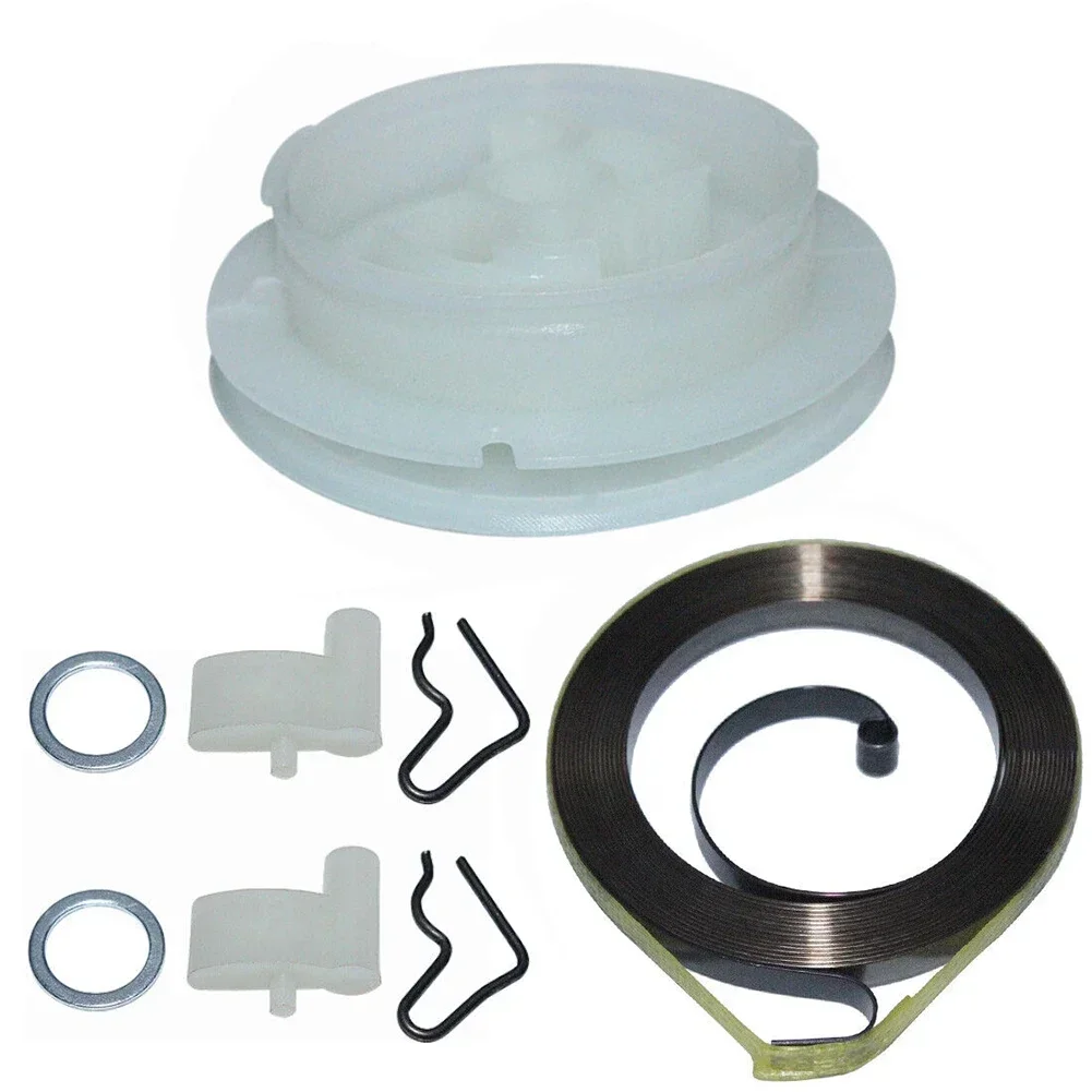 Starter-Riemenscheiben-Set, zuverlässiges Rückstoßfeder-Starter-Riemenscheiben-Seil-Set für Stihl FC55 FS55 FS45 FS46 FS38 Trimmer