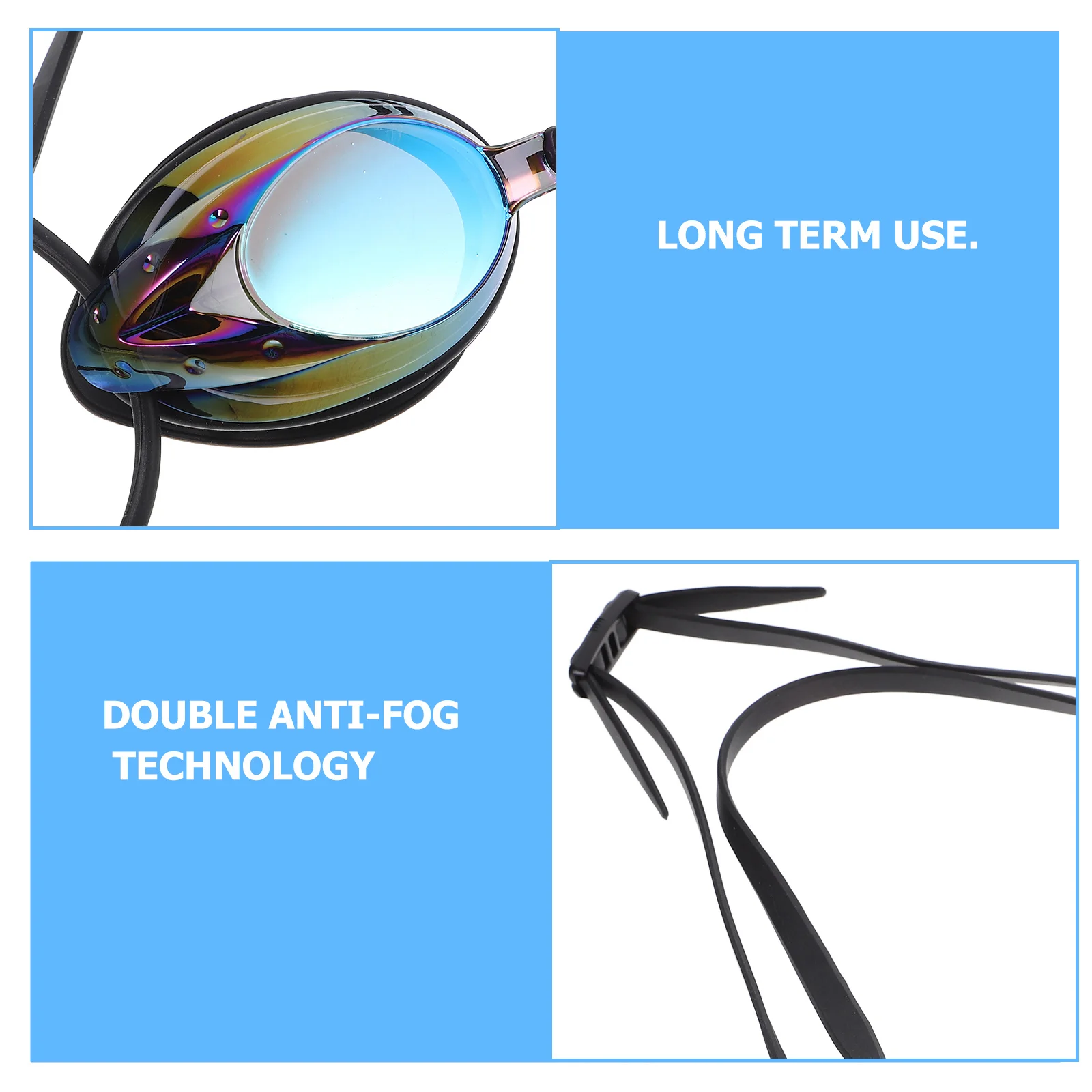 1 مجموعة مكافحة الضباب نظارات السباحة للبالغين مقاوم للماء تصميم مريح رؤية واضحة مزدوجة الضباب المقاومة الكبار نظارات السباحة #3