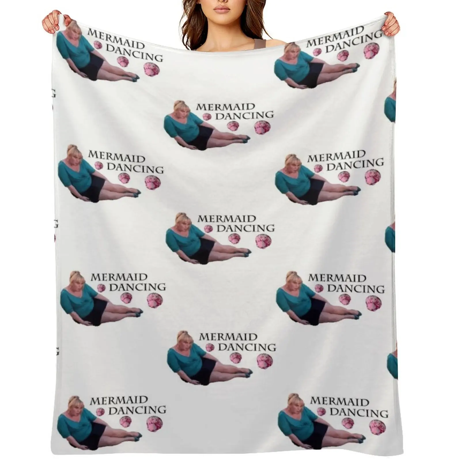Mermaid Dancing - Fat Amy Fitted Throw Blanket Giant Sofa Bed covers Thin Summer Beddings Blankets