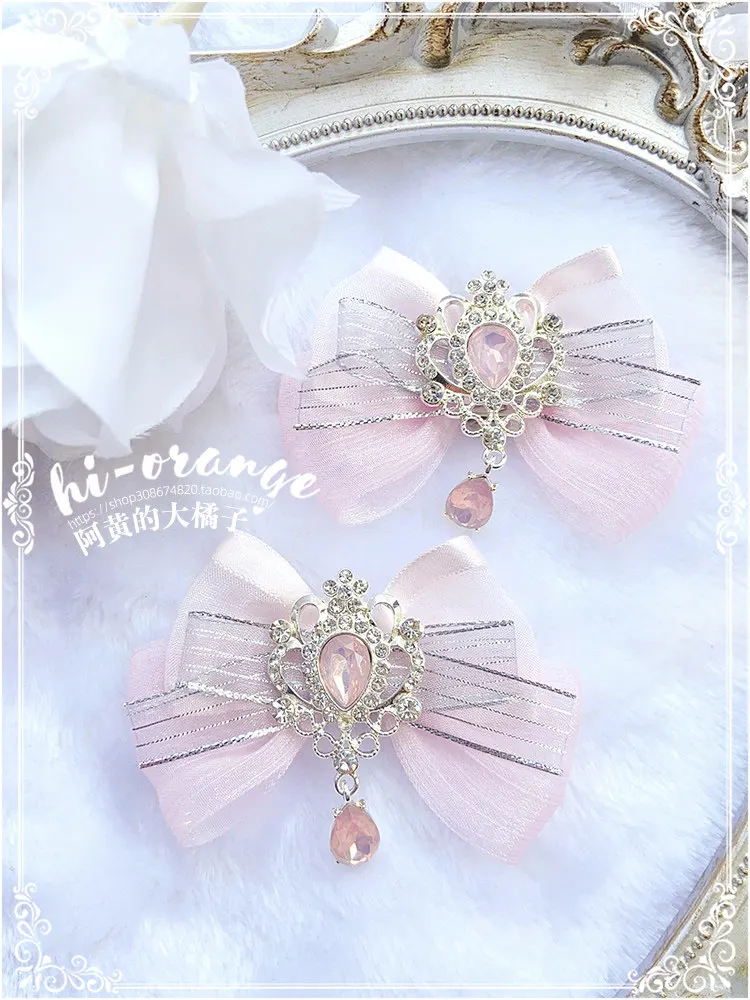 Lo Single Original Handmade Lolita Shoe Buckle Removable Bow Shoe Flower Lolita Shoe Accessories