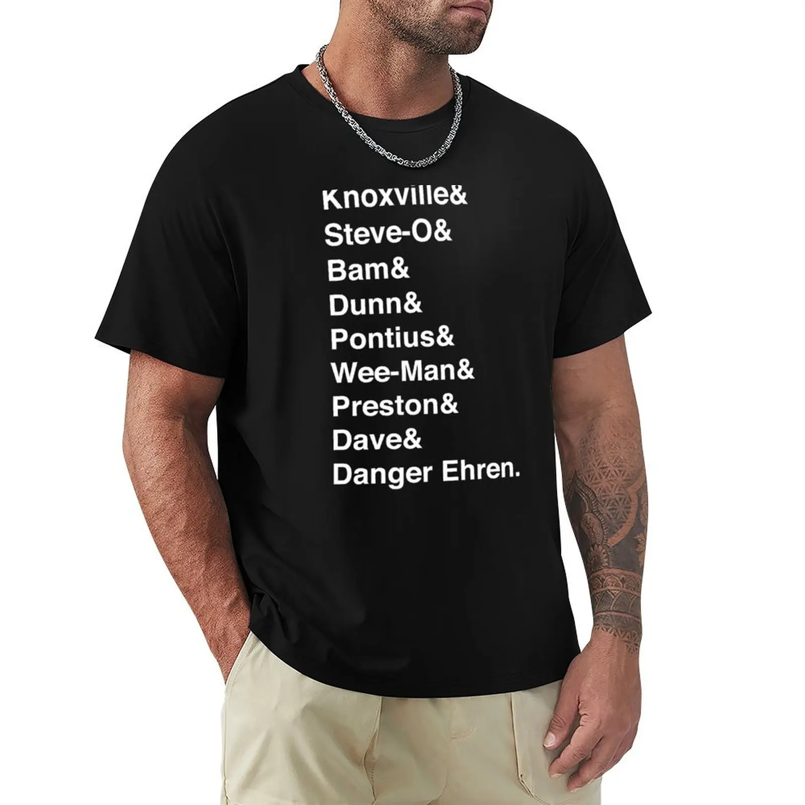 

Jackass Names T-Shirt Basic Solid Color Casual Tee Shirt
