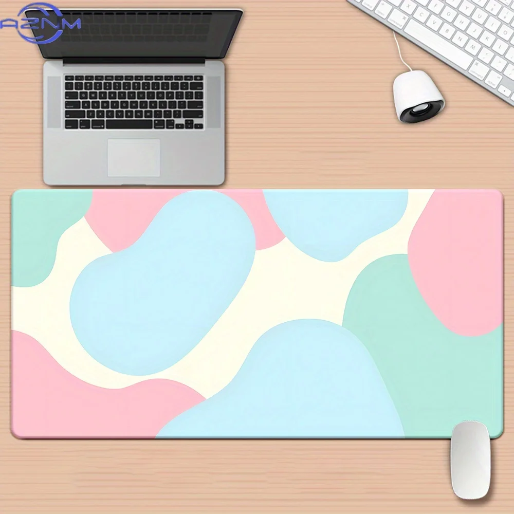1pc Cream Grain Patterns HD Printed Pad for Desk, Multi Functional XXL Mousepad, Keyboard Gaming Mouse Mats, Office Computer PC