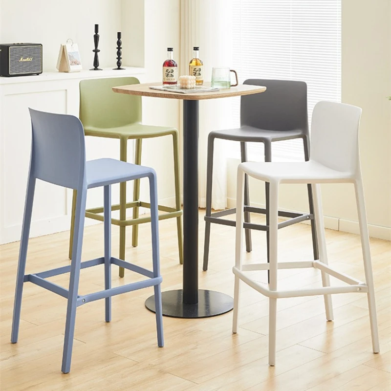 New model Nordic bar chair Home modern minimalist high stool Outdoor bar chair Internet celebrity plastic high chair Bar stool view 4