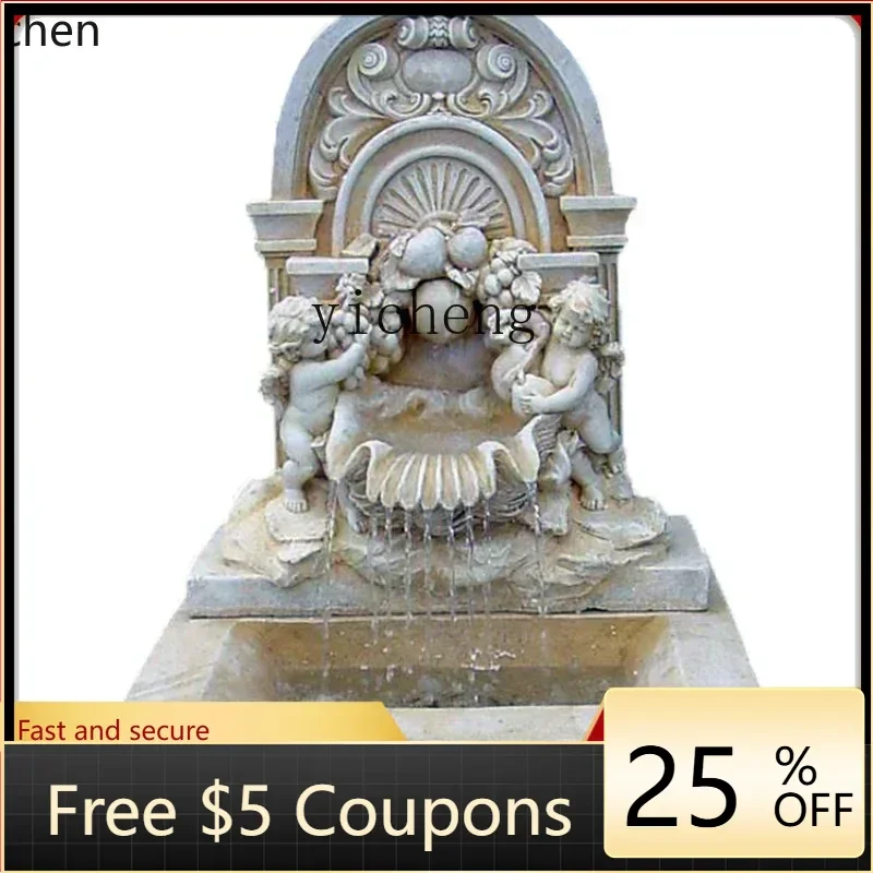 L3-20   floor-to-ceiling circulating water fountain, courtyard garden decoration, angel fountain ornament