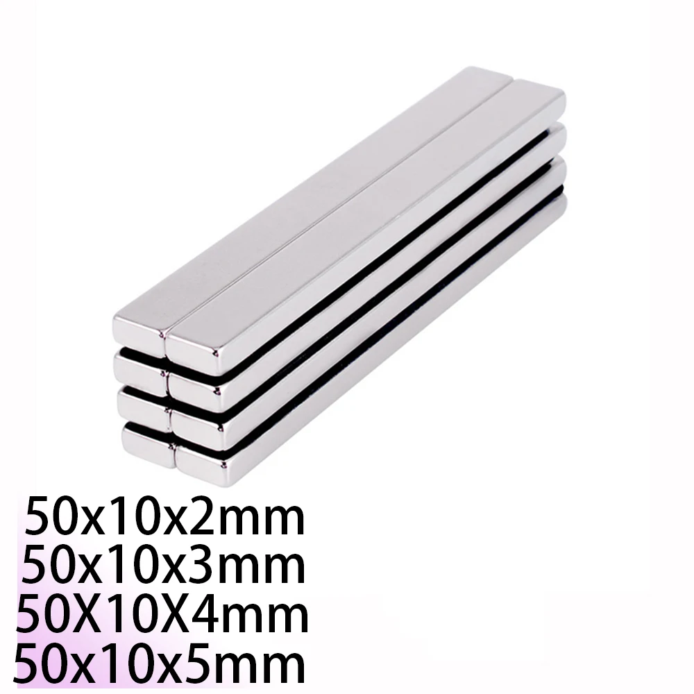 Неодимовый магнит N35 50x10x2 50x10x3 50x10x4 NdFeB Блок Сильный Супер сильный мотор постоянный поколение Магнитная панель поиск