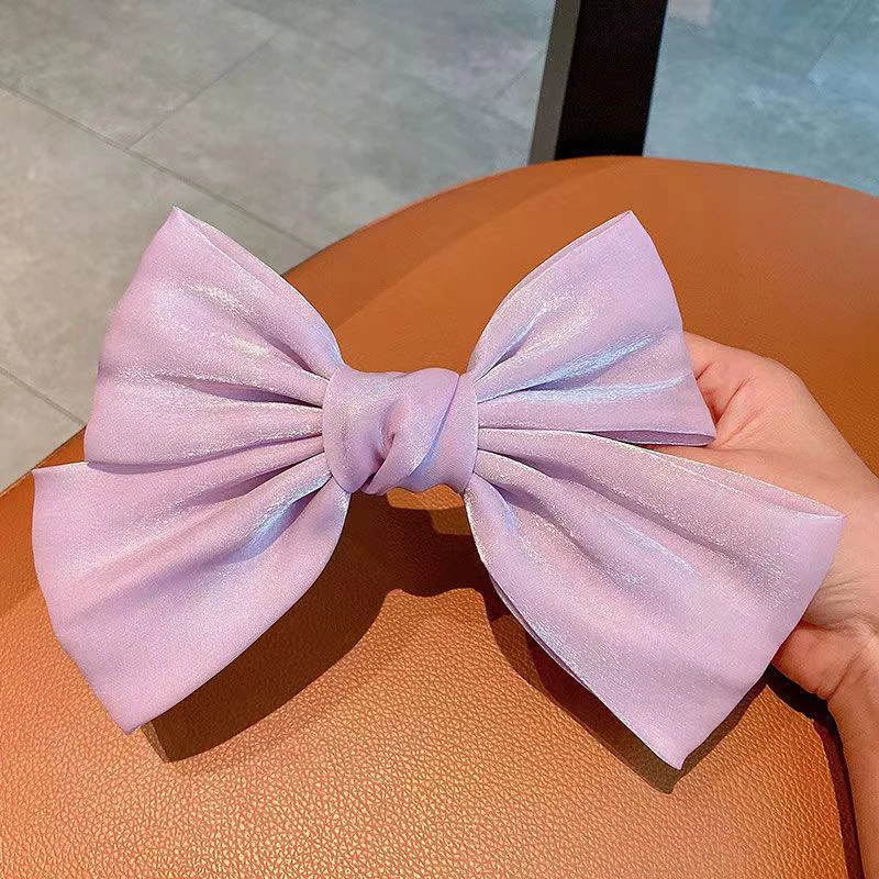 Fashion Ribbon Hairgrips Big Large Bow Hairpin for Women Girls Satin Trendy Ladies Hair Clip New Cute Barrette Hair Accessories