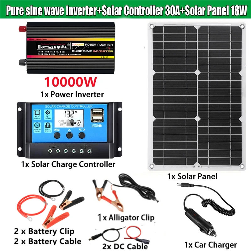 Imagem -03 - Inversor de Onda Senoidal Pura Lcd Digital Display Solar Inversor Tensão Transformador Carro Dc12v para ac 220v 110v Conversor 10000 12000w