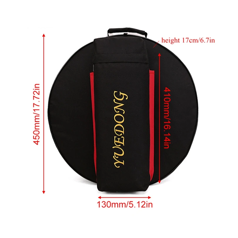 14 Inch 14.5cm / 17cm Height Snare Drum Bag 15mm Add Cotton Drum Sticks Stand Percussion Instrument Waterproof Oxford Backpack