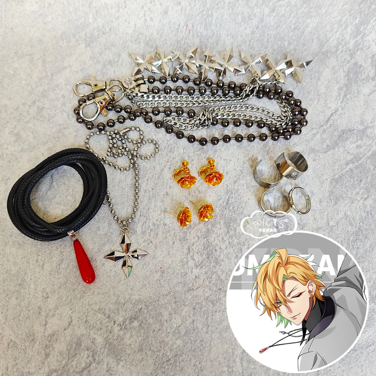 

Izanami Hifumi Cos Ear Clip Ear Pins Cosplay Earrings Necklace Bracelet Costume Women Men Xmas Halloween Bithday Gift Prop