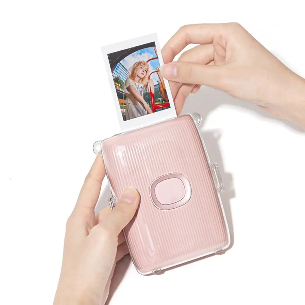 Crystal Clear Shockproof Protective Cover Photo Printer Storage Case with Shoulder Strap For Fujifilm instax mini link2