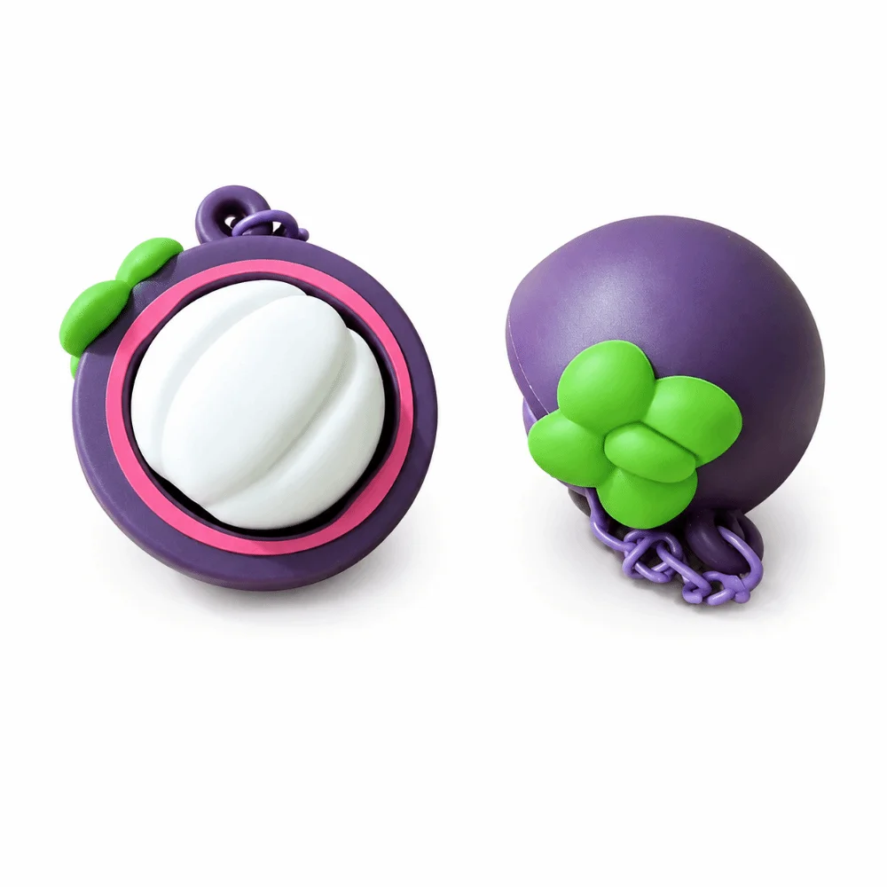 Cartoon Calming Keychain Keys Pumpkin Ghost Finger Button Anti-stress Pendant 3D Printed Bag Charms Foods Clicker Key Chain
