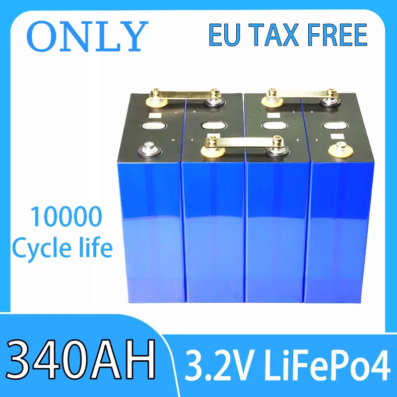 

1-32 шт. DIY LiFePO4 перезаряжаемые аккумуляторы 24В 48В 340Ач, 10000 циклов, 3.2В, для автодомов, морских судов, солнечных энергосистем, без налога