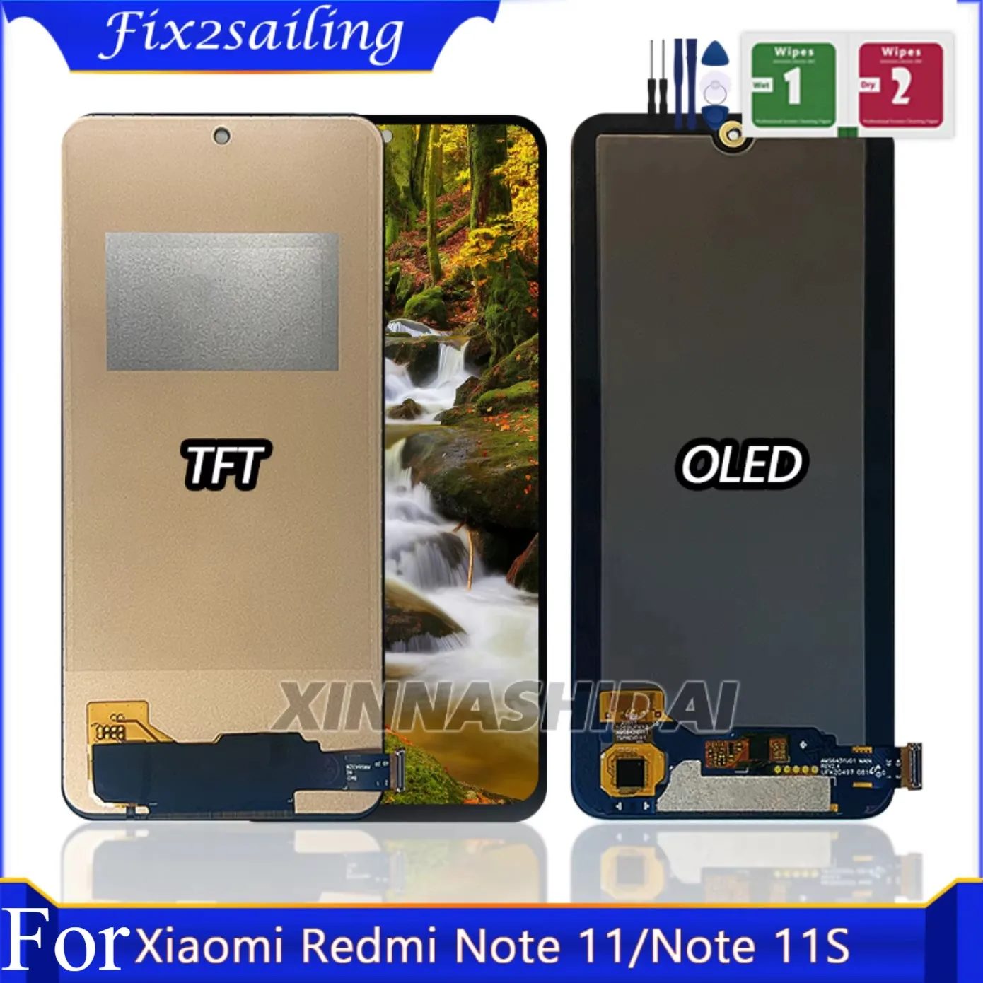 TFT/OLED Display For Xiaomi Redmi Note11 /11S LCD Display Touch Screen Digitizer Assembly LCD Display Replacement Parts With Fra
