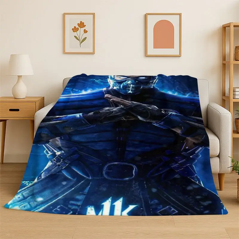 HD Retro Fighter Mortal Kombat Movie Game Flannel Throw Blanket,Warm Cozy Blanket for Bed,Sofa,Couch,Bedroom,Living Room,Office