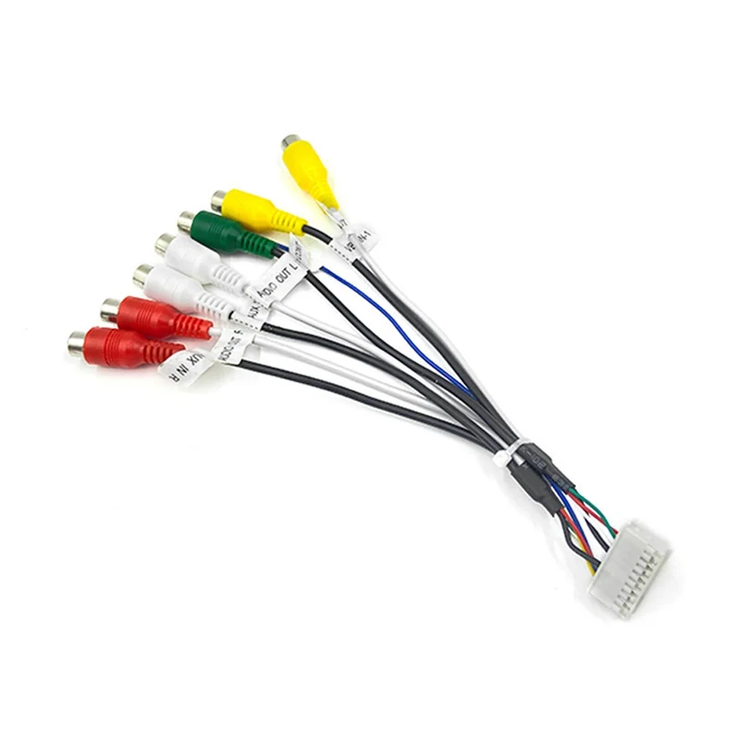 20 Pin Android Rca Harness RCA Wiring Harness Adapter 7-Head RCA Audio/Video AUX Cable