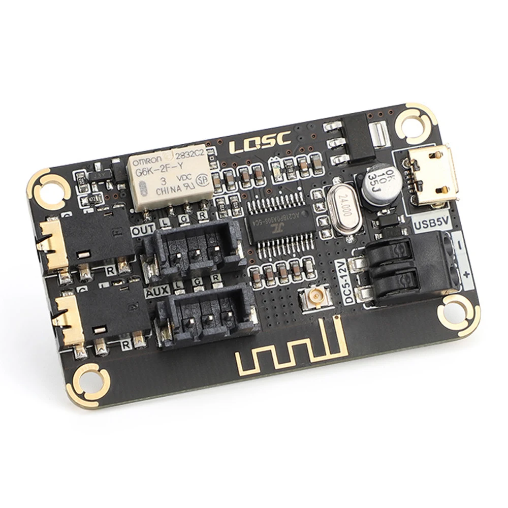 Placa De Decodificação Bluetooth para Modificação DIY, Som Do Altifalante, Estéreo MP3, Receptor De Áudio, Módulo, Adequado Para Entrada AUX, DC 5V-12V