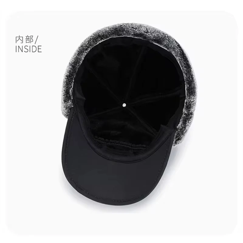 2024 Winter Warm Thickened Artificial Fur Baseball Hat Men\'s and Women\'s Skiing Soft Extreme Cold Hat Fishing Hat Outdoor