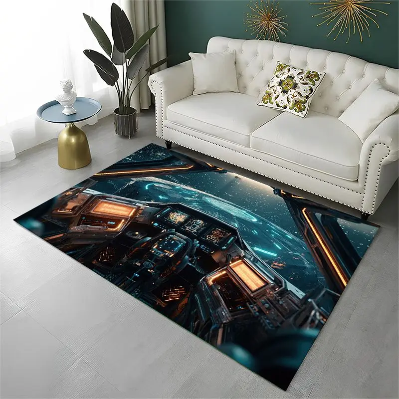 Cockpit Cabin Aircraft Control Dashboard Large Area Rug Non-slip Durable Carpet for Bedroom Living Room Sofa Doormat Home Decor
