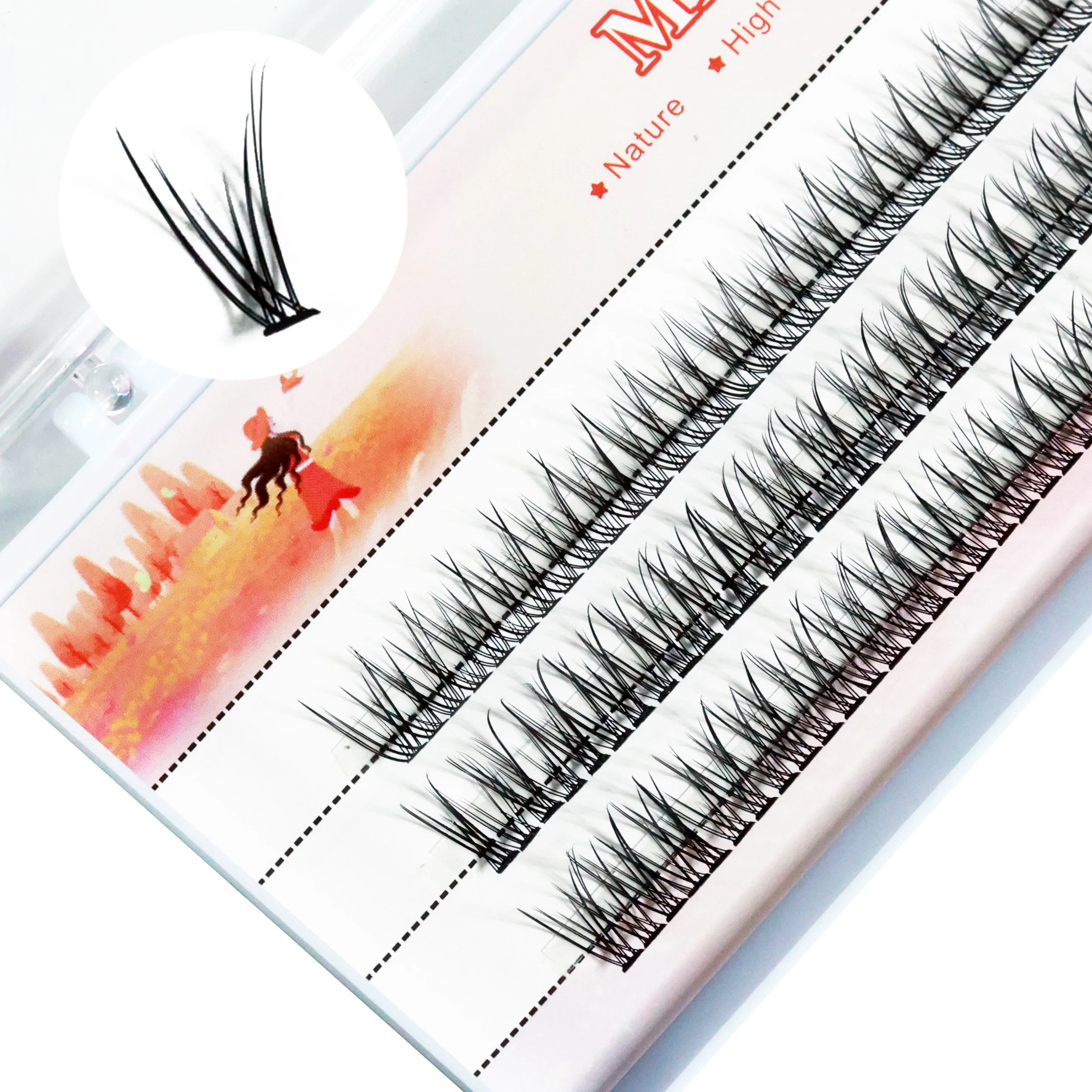 MIOFIA Fish Tail Eyelashes Lightweight Soft Lashes Clusters Individual Lashes bundles Natural C Curl Eyelash Extension Wholesale