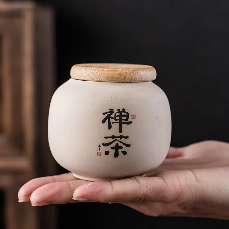 1pc Portable ceramic small tea jar for household use Living room home decoration Candy box Sealed storage tank Lotion container